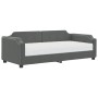 Sofá cama con colchón tela gris oscuro 90x200 cm