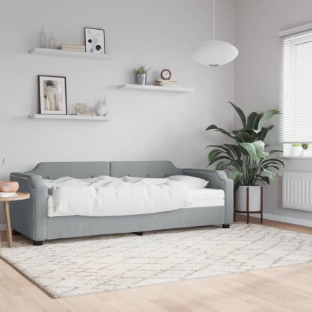 Sofá cama con colchón tela gris claro 100x200 cm de vidaXL, Camas y somieres - Ref: Foro24-3197621, Precio: 350,62 €