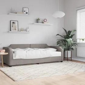 Sofa bed with taupe gray fabric mattress 100x200 cm by vidaXL, Beds and slatted bases - Ref: Foro24-3197624, Price: 380,48 €,...