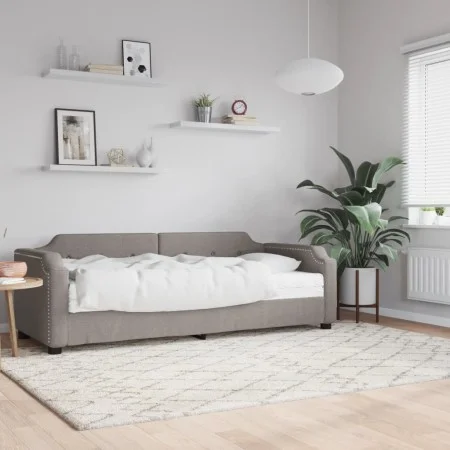 Sofa bed with taupe gray fabric mattress 100x200 cm by vidaXL, Beds and slatted bases - Ref: Foro24-3197624, Price: 380,48 €,...