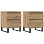 Mesitas de noche 2 uds madera roble artisian 40x35x50 cm