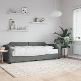 Sofa bed with dark gray fabric mattress 80x200 cm by vidaXL, Beds and slatted bases - Ref: Foro24-3197612, Price: 311,56 €, D...