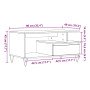 Mesa de centro madera ingeniería madera envejecida 90x49x45 cm