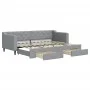 Trundle sofa bed with drawers light gray fabric 80x200 cm by vidaXL, Beds and slatted bases - Ref: Foro24-3197457, Price: 286...