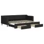 Trundle sofa bed with drawers black fabric 80x200 cm by vidaXL, Beds and slatted bases - Ref: Foro24-3197459, Price: 283,75 €...