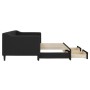 Trundle sofa bed with drawers black fabric 80x200 cm by vidaXL, Beds and slatted bases - Ref: Foro24-3197459, Price: 288,68 €...