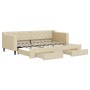 Sofá cama nido con cajones tela color crema 80x200 cm de vidaXL, Camas y somieres - Ref: Foro24-3197461, Precio: 289,69 €, De...