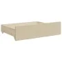 Trundle sofa bed with drawers cream fabric 80x200 cm by vidaXL, Beds and slatted bases - Ref: Foro24-3197461, Price: 285,56 €...
