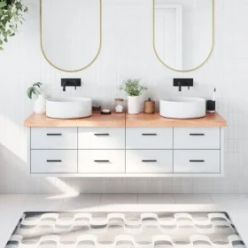 Encimera baño madera maciza tratada marrón claro 180x40x(2-6)cm by vidaXL, Countertops - Ref: Foro24-3156164, Price: 122,61 €...