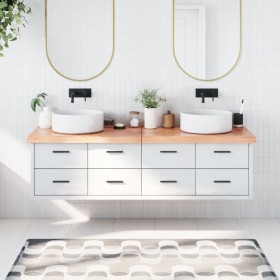 Encimera baño madera maciza tratada marrón claro 180x40x(2-6)cm by vidaXL, Countertops - Ref: Foro24-3156164, Price: 124,18 €...
