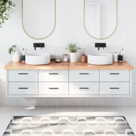 Encimera baño madera maciza tratada marrón claro 200x40x(2-6)cm de vidaXL, Encimeras - Ref: Foro24-3156172, Precio: 133,71 €,...