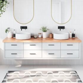 Solid light brown treated wood bathroom countertop 200x40x(2-6)cm by vidaXL, Countertops - Ref: Foro24-3156172, Price: 135,47...