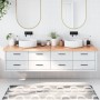 Massivholz-Badezimmerarbeitsplatte in hellem Braun 200x40x(2-6)cm behandelt von vidaXL, Arbeitsplatten - Ref: Foro24-3156172,...