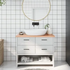 Light brown treated solid wood bathroom countertop 100x30x2 cm by vidaXL, Countertops - Ref: Foro24-3156125, Price: 51,05 €, ...