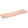 Badezimmerarbeitsplatte aus hellbraun behandeltem Massivholz, 100 x 30 x 2 cm von vidaXL, Arbeitsplatten - Ref: Foro24-315612...