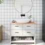 Light brown treated solid wood bathroom countertop 100x40x2 cm by vidaXL, Countertops - Ref: Foro24-3156128, Price: 66,79 €, ...