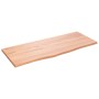 Badezimmerarbeitsplatte aus hellbraun behandeltem Massivholz, 100 x 40 x 2 cm von vidaXL, Arbeitsplatten - Ref: Foro24-315612...