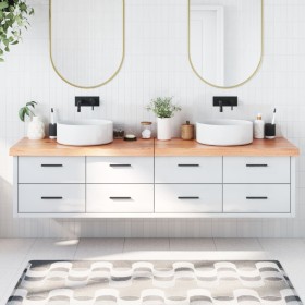 Light brown treated solid wood bathroom countertop 200x50x(2-6)cm by vidaXL, Countertops - Ref: Foro24-3156174, Price: 160,33...