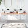 Encimera baño madera maciza tratada marrón claro 200x50x(2-6)cm de vidaXL, Encimeras - Ref: Foro24-3156174, Precio: 158,33 €,...