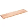 Encimera baño madera maciza tratada marrón claro 200x50x(2-6)cm de vidaXL, Encimeras - Ref: Foro24-3156174, Precio: 158,33 €,...