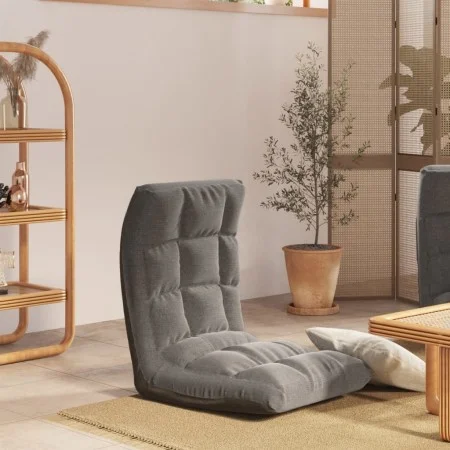 Silla de suelo plegable de tela gris claro von vidaXL, Bodenstühle - Ref: Foro24-336584, Preis: 73,76 €, Rabatt: %