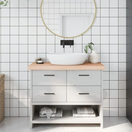 Encimera de baño madera maciza sin tratar 100x40x(2-6) cm de vidaXL, Encimeras - Ref: Foro24-3156034, Precio: 97,54 €, Descue...