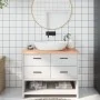 Light brown treated solid wood bathroom countertop 100x40x(2-4)cm by vidaXL, Countertops - Ref: Foro24-3156129, Price: 83,24 ...