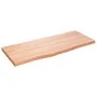 Light brown treated solid wood bathroom countertop 100x40x(2-4)cm by vidaXL, Countertops - Ref: Foro24-3156129, Price: 83,24 ...