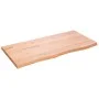Massivholz-Badezimmerarbeitsplatte in hellem Braun 100x50x(2-4)cm behandelt von vidaXL, Arbeitsplatten - Ref: Foro24-3156132,...