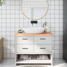 Encimera baño madera maciza tratada marrón claro 100x40x(2-6)cm von vidaXL, Arbeitsplatten - Ref: Foro24-3156130, Preis: 86,9...
