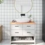 Encimera baño madera maciza tratada marrón claro 100x40x(2-6)cm von vidaXL, Arbeitsplatten - Ref: Foro24-3156130, Preis: 85,6...