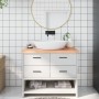Encimera baño madera maciza tratada marrón claro 100x40x(2-6)cm by vidaXL, Countertops - Ref: Foro24-3156130, Price: 86,94 €,...