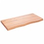 Badezimmerarbeitsplatte aus hellbraun behandeltem Massivholz, 100 x 50 x (2–6) cm von vidaXL, Arbeitsplatten - Ref: Foro24-31...