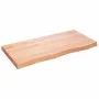 Encimera baño madera maciza tratada marrón claro 100x50x(2-6)cm de vidaXL, Encimeras - Ref: Foro24-3156133, Precio: 87,47 €, ...