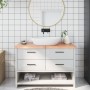 Light brown treated solid wood bathroom countertop 120x50x(2-4)cm by vidaXL, Countertops - Ref: Foro24-3156141, Price: 85,73 ...
