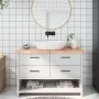 Light brown treated solid wood bathroom countertop 120x50x(2-4)cm by vidaXL, Countertops - Ref: Foro24-3156141, Price: 84,66 ...