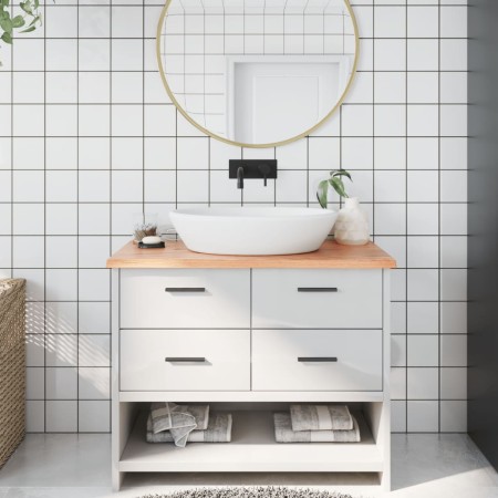 Encimera de baño madera maciza tratada marrón claro 100x60x2 cm de vidaXL, Encimeras - Ref: Foro24-3156134, Precio: 69,59 €, ...