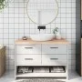 Unbehandelte Badezimmerarbeitsplatte aus Massivholz, 120 x 50 x (2–6) cm von vidaXL, Arbeitsplatten - Ref: Foro24-3156046, Pr...