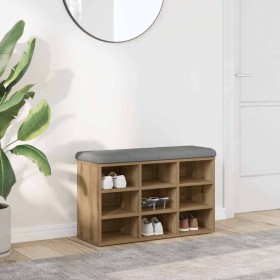 Banco zapatero madera de ingeniería roble artisan 82x32x50 cm