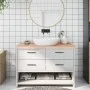Unbehandelte Badezimmerarbeitsplatte aus Massivholz, 120 x 50 x (2–4) cm von vidaXL, Arbeitsplatten - Ref: Foro24-3156045, Pr...