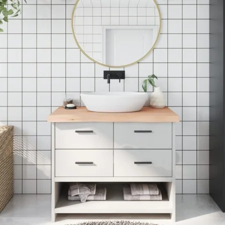 Massivholz-Badezimmerarbeitsplatte unbehandelt 100x60x(2-6) cm von vidaXL, Arbeitsplatten - Ref: Foro24-3156040, Preis: 106,3...