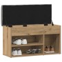 Banco zapatero madera de ingeniería roble artisan 82x32x45,5 cm