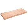 Badezimmerarbeitsplatte aus hellbraun behandeltem Massivholz, 120 x 50 x (2–6) cm von vidaXL, Arbeitsplatten - Ref: Foro24-31...
