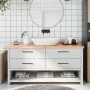 Encimera baño madera maciza tratada marrón claro 160x50x(2-4)cm by vidaXL, Countertops - Ref: Foro24-3156157, Price: 108,67 €...