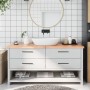 Encimera baño madera maciza tratada marrón claro 160x50x(2-4)cm by vidaXL, Countertops - Ref: Foro24-3156157, Price: 109,87 €...