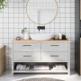 Encimera de baño madera maciza sin tratar 140x40x(2-4) cm de vidaXL, Encimeras - Ref: Foro24-3156051, Precio: 71,74 €, Descue...