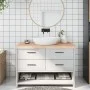 Unbehandelte Badezimmerarbeitsplatte aus Massivholz, 120 x 60 x (2–6) cm von vidaXL, Arbeitsplatten - Ref: Foro24-3156048, Pr...