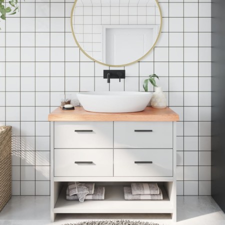 Light brown treated solid wood bathroom countertop 100x60x(2-6)cm by vidaXL, Countertops - Ref: Foro24-3156136, Price: 101,37...