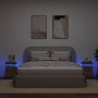 Mesitas noche con LED 2 uds madera roble artisian 35x39x55 cm