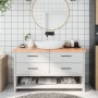 Light brown treated solid wood bathroom countertop 140x40x(2-6)cm by vidaXL, Countertops - Ref: Foro24-3156148, Price: 98,83 ...